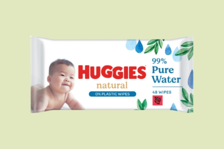 Huggies Natural 0 Plastic Baby Wipes